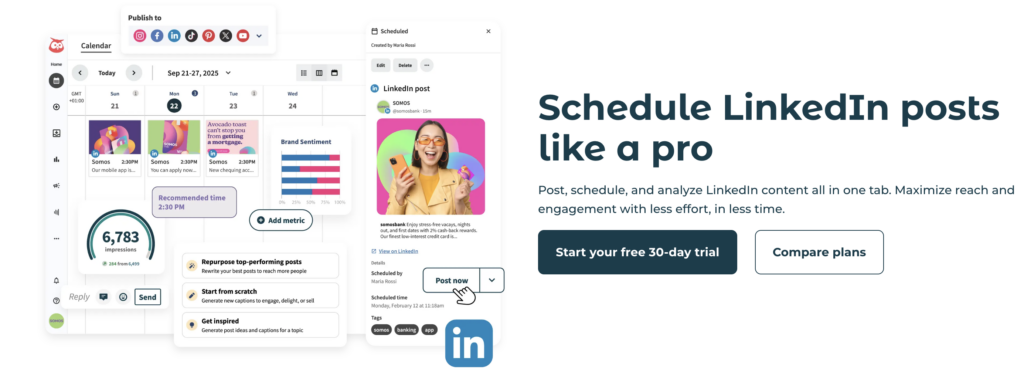 Hootsuite - the best tool for LinkedIn ad